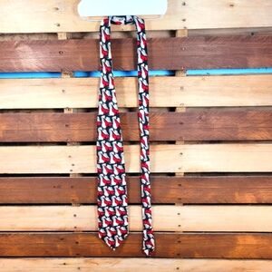 J. Garcia Red Black White Vibrant Abstract Men's Tie